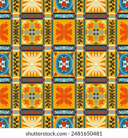 Vector nordic ornament. winter scandinavian seamless pattern, border design for fashion fabric, knit, textile, cross embroidery. Norwegian background with red and blue colors