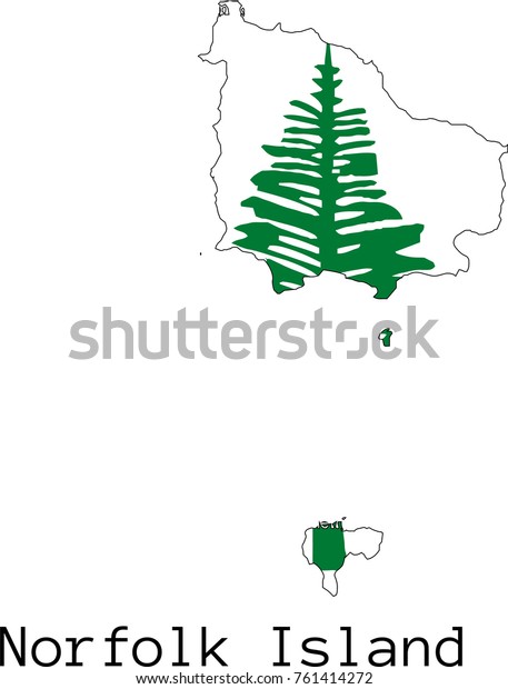 Vector Norfolk Island Map Silhouette Painted Stock Vector Royalty Free