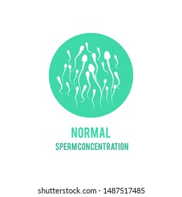 Vector normal spermatozoids concentration or number concept. Male fertility, healthy semen icon. Reproductive men health, medical fertilization design element.