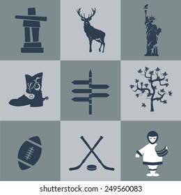 Vector north america trave lblack. Vector format eps 10. Flat colors
