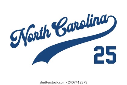 Vector North Carolina text typography design for tshirt hoodie baseball cap jacket and other uses vector