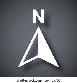 Vector north direction compass icon
