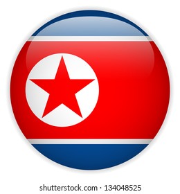 Vector - North Korea Flag Glossy Button