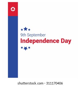 Vector North korea Independence Day 9 September Celebration Card. Illustration