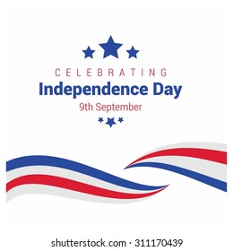 Vector North korea Independence Day 9 September Celebration Card. creative lines background isolated on white. Illustration