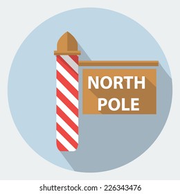 Vector north pole sign icon