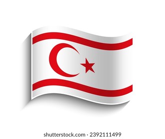 Vector Northern Cyprus waving Flag Icon