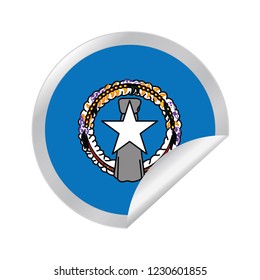 Vector Northern Mariana Islands circle folded
