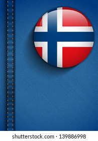 Vector - Norway Flag Button in Jeans Pocket