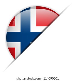 Vector - Norway Flag Glossy Button
