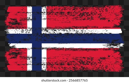 Vector Norway flag in grunge style on transparent background