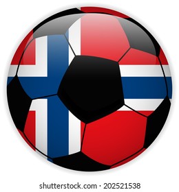 Vector - Norway Flag with Soccer Ball Background