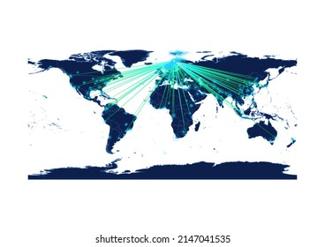 Vector Norway map on white background suitable for technology, innovation or export concepts. File is suitable for digital editing and large size prints.