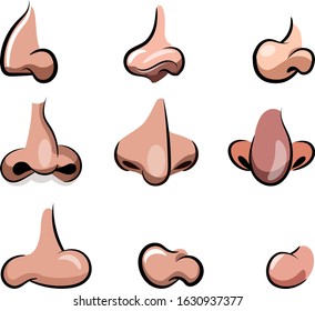 Vector nose cartoon set for character animation