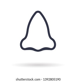 Vector Nose icon on white background. Health concept
