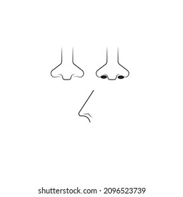 Vector nose icon or nose picture for use in doctor chambers