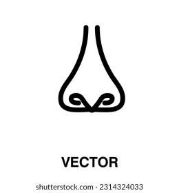 vector nose illustration on white background, senses of smell on white background..eps