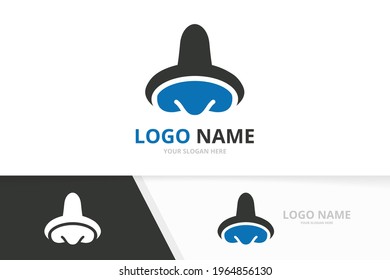 Vector nose logo template. ENT clinic, otolaryngology logotype design template.