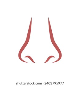Vektor-Nase-Logo, Vektorgrafik auf weißem Hintergrund