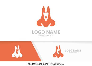 Vector nose and rocket logo combination. ENT clinic, otolaryngology logotype design template.