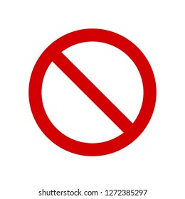 Vector Not Allowed Sign on white background