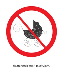 Vector not allowed sign on white background with red circle.  Illustration may use in cafe, restaurant etc