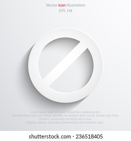 Vector not allowed sign web flat icon. Eps 10 illustration.