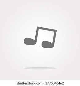 vector note full, music web icon button