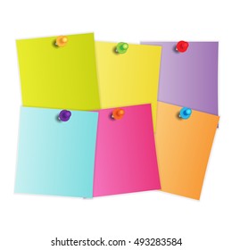 Vector Note Paper. colorful set