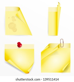 Vector note paper on white background.