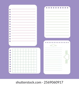 Vector Note Paper Set. Sticky note for Royalty free.