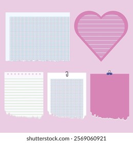 Vector Note Paper Set. Sticky note for Royalty free.