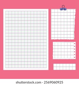 Vector Note Paper Set. Sticky note for Royalty free.