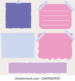 Vector Note Paper Set. Sticky note for Royalty free.