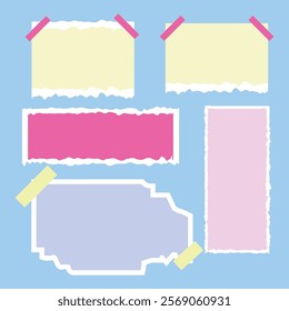 Vector Note Paper Set. Sticky note for Royalty free.