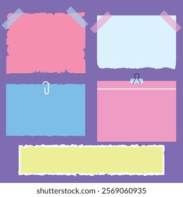 Vector Note Paper Set. Sticky note for Royalty free.