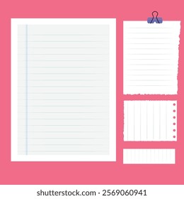 Vector Note Paper Set. Sticky note for Royalty free.