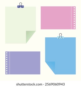 Vector Note Paper Set. Sticky note for Royalty free.