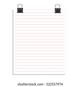 Vector  note papers with paper clip