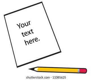 vector of note with space for your text and pencil