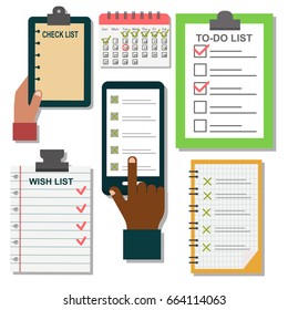 Vector notebook agenda business note plan work reminder planner organizer illustration.