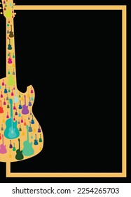 vector notebook design with music instruments design .eps