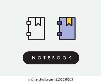 Vector notebook diary icon illustration