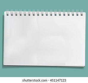 Vector Notebook isolated on white background. Blank realistic spiral notepad with crumpled paper sheets.