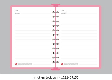 Vector notebook on a white background. Vector illustration.