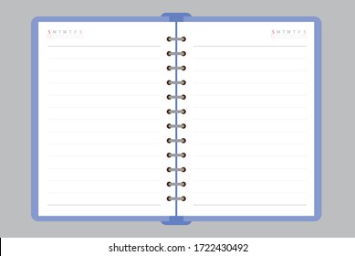 Vektorgrafik-Notebook auf weißem Hintergrund. Vektorgrafik.