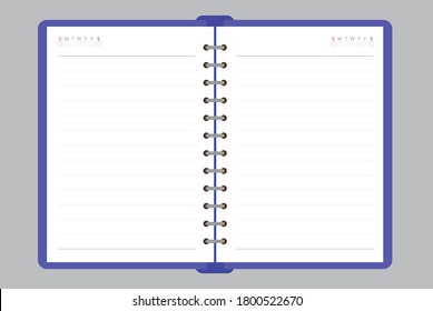 Vector notebook on a white background. Vector illustration.