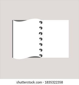 Vector notebook on a white background. Vector illustration. color editable