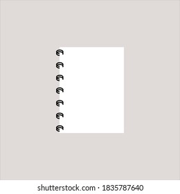 Vector notebook on a white background. Vector illustration. color editable