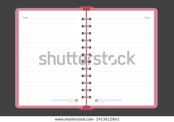 Vector notebook on a white background.\
Vector illustration.